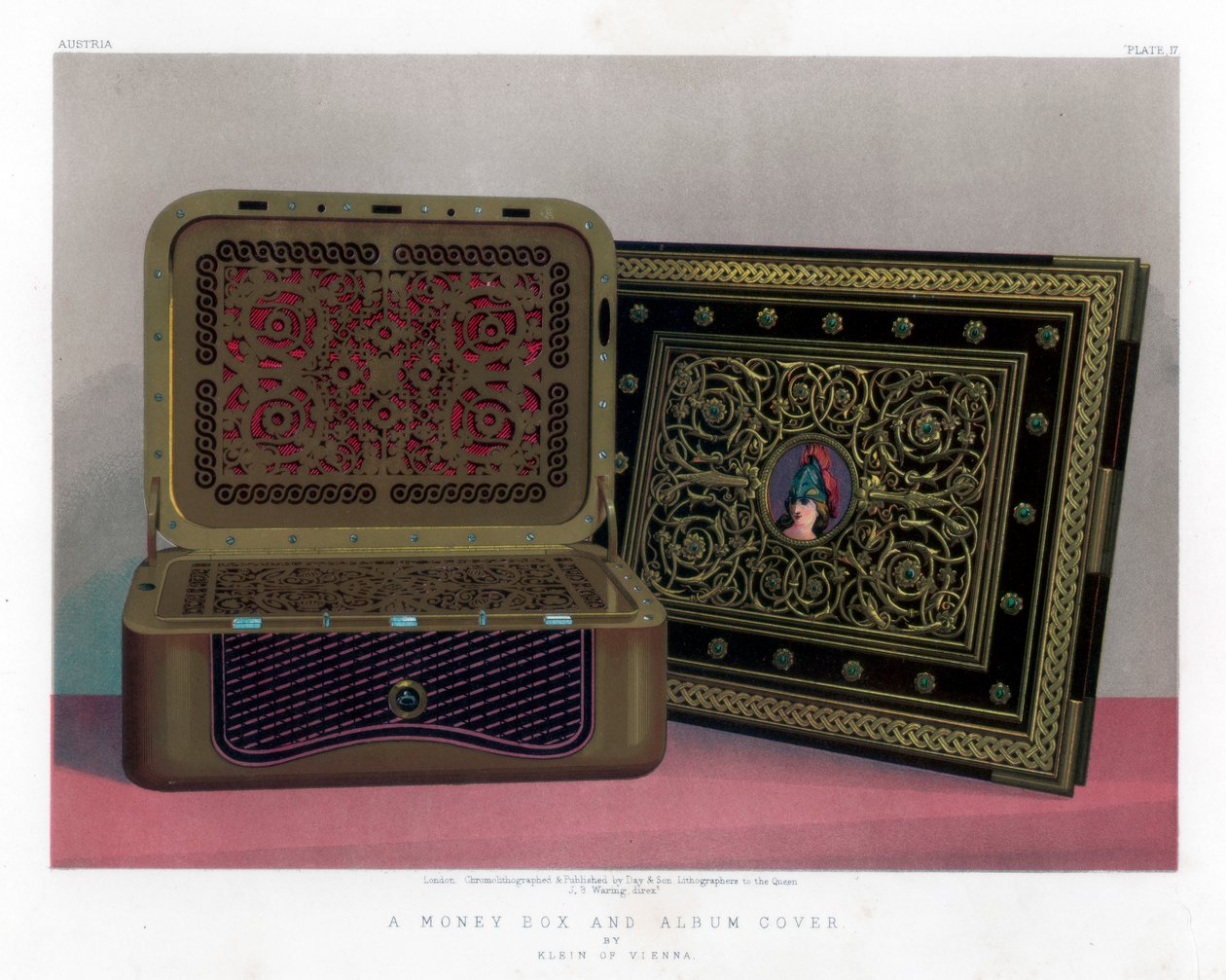 Una caja de dinero y portada de álbum, siglo XIX de John Burley Waring