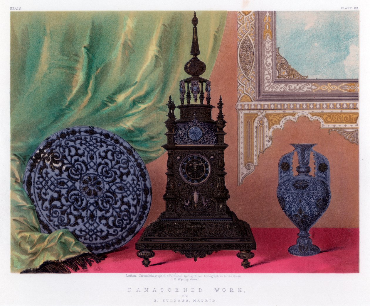 Trabajo damasquinado de John Burley Waring