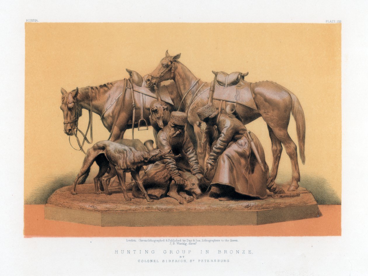 Grupo de Caza en Bronce, siglo XIX de John Burley Waring