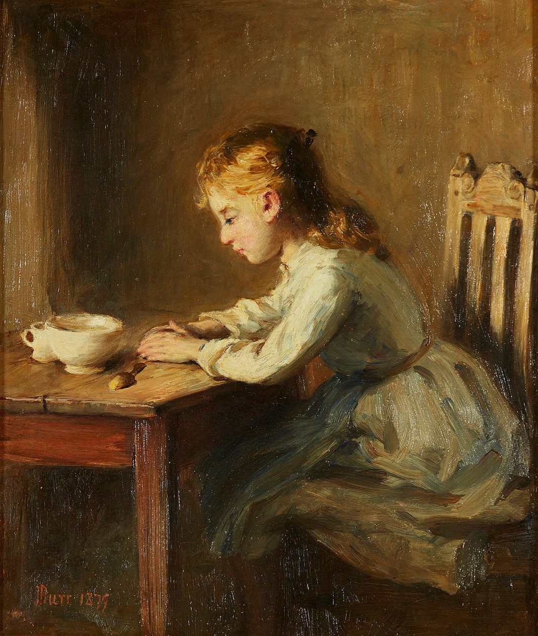 Chica en la mesa del desayuno de John Burr