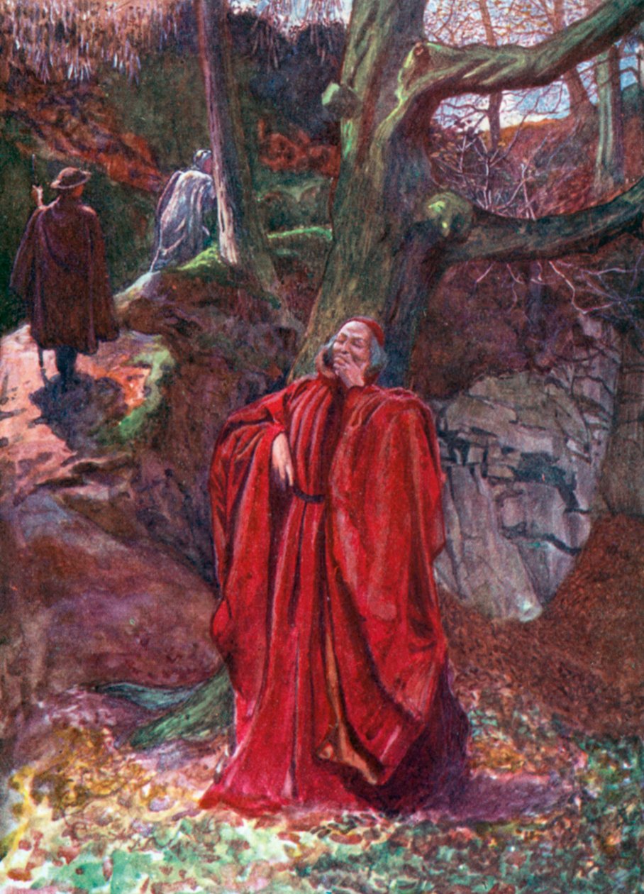 Cristiano y esperanzado dejan al ateo riendo (litografía en color) de John Byam Liston Shaw