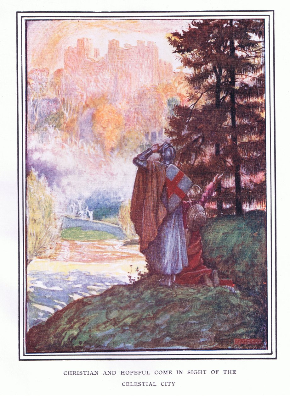 Cristiano y esperanzado ven la ciudad celestial de John Byam Liston Shaw