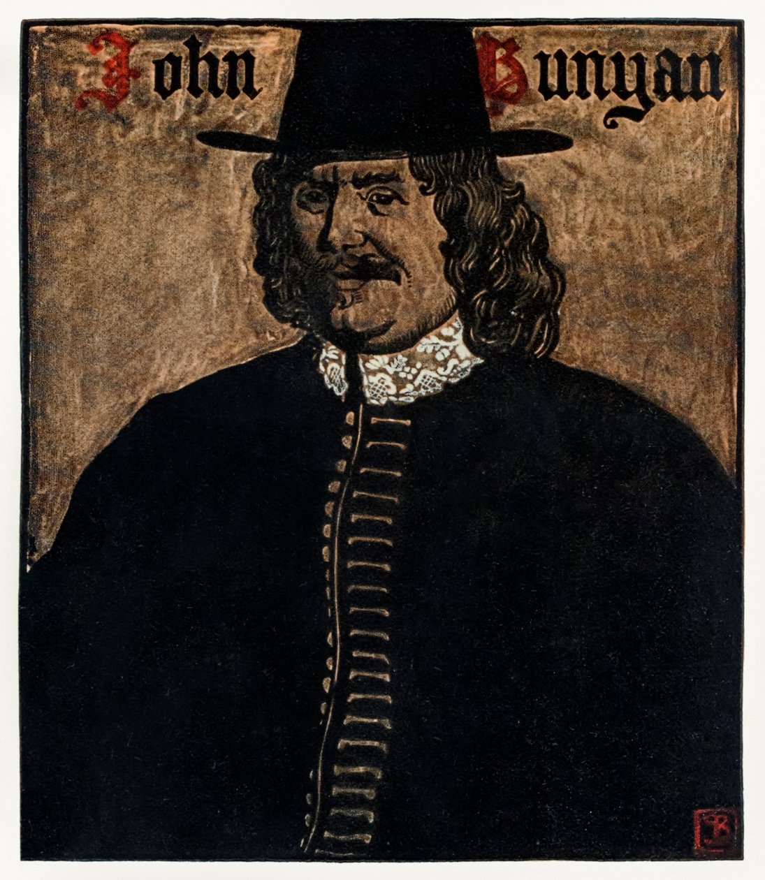 John Bunyan (1872-1919) autor de El progreso del peregrino de este mundo al venidero, ilustración de Byam Shaw (1872-1919) de John Byam Liston Shaw