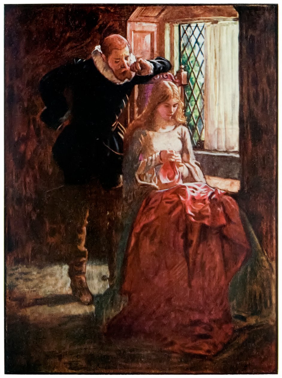 El Sr. Brisk y Misericordia de El progreso del peregrino de este mundo al venidero por John Bunyan (1628-1688) Ilustración de Byam Shaw (1872-1919), el Sr. Brisk corteja a Misericordia hasta que descubre su de John Byam Liston Shaw