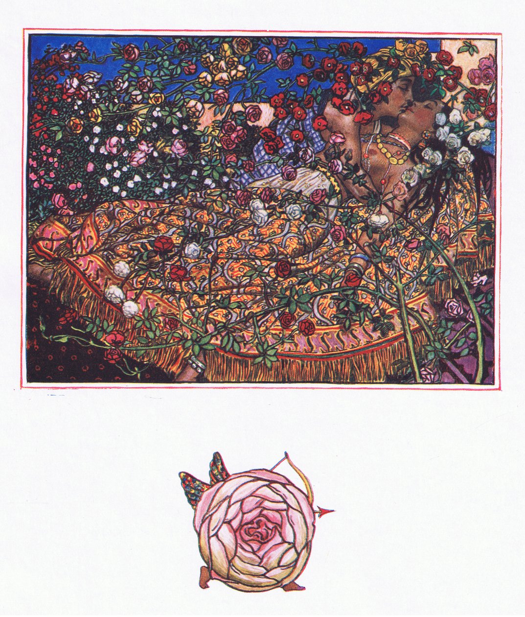 Canción de Gulbaz, ilustración de El jardín de Kama (y otras letras de la India), 1920 de John Byam Liston Shaw