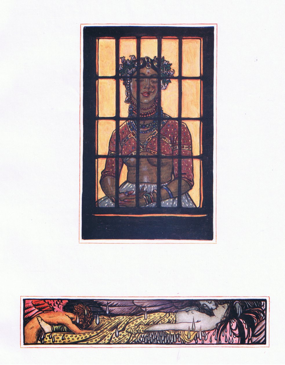 La historia de Lilavanti, ilustración de El jardín de Kama (y otras letras de la India), 1920 de John Byam Liston Shaw