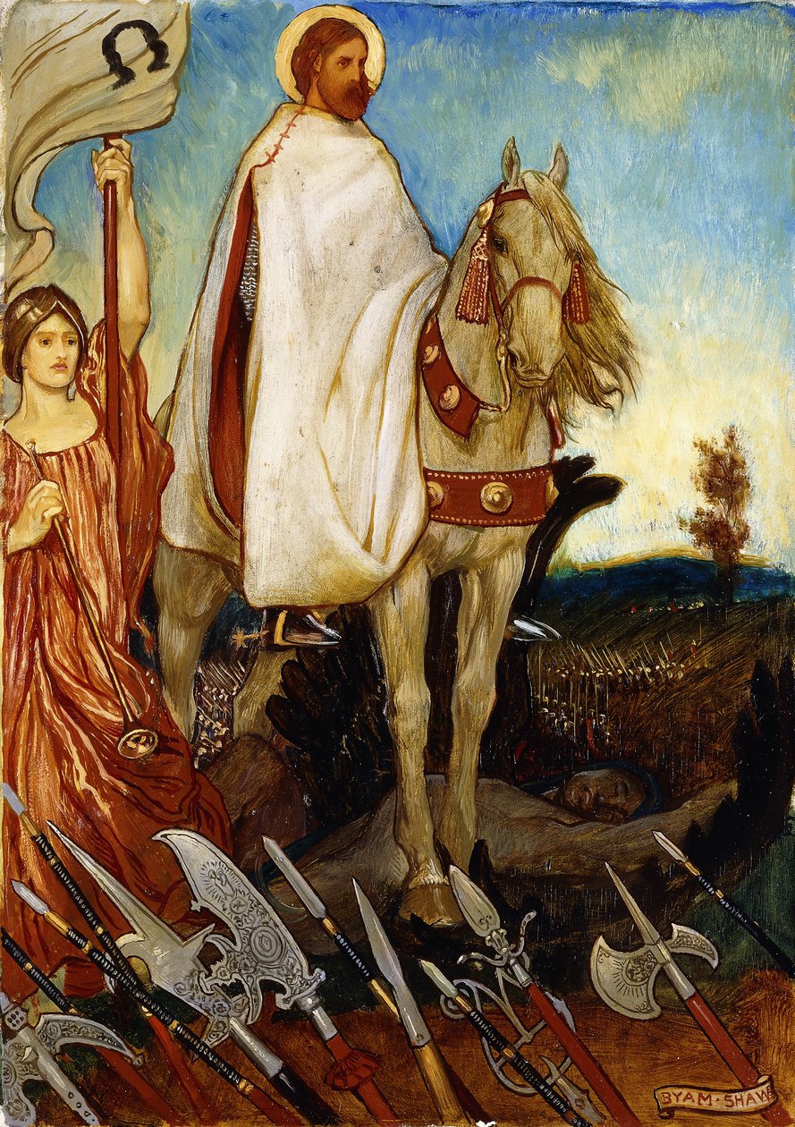 Hay un gran Mariscal de Campo, mi amigo, que organiza nuestras batallas; Confiemos en la Providencia y trabajemos en nuestras estaciones de John Byam Liston Shaw