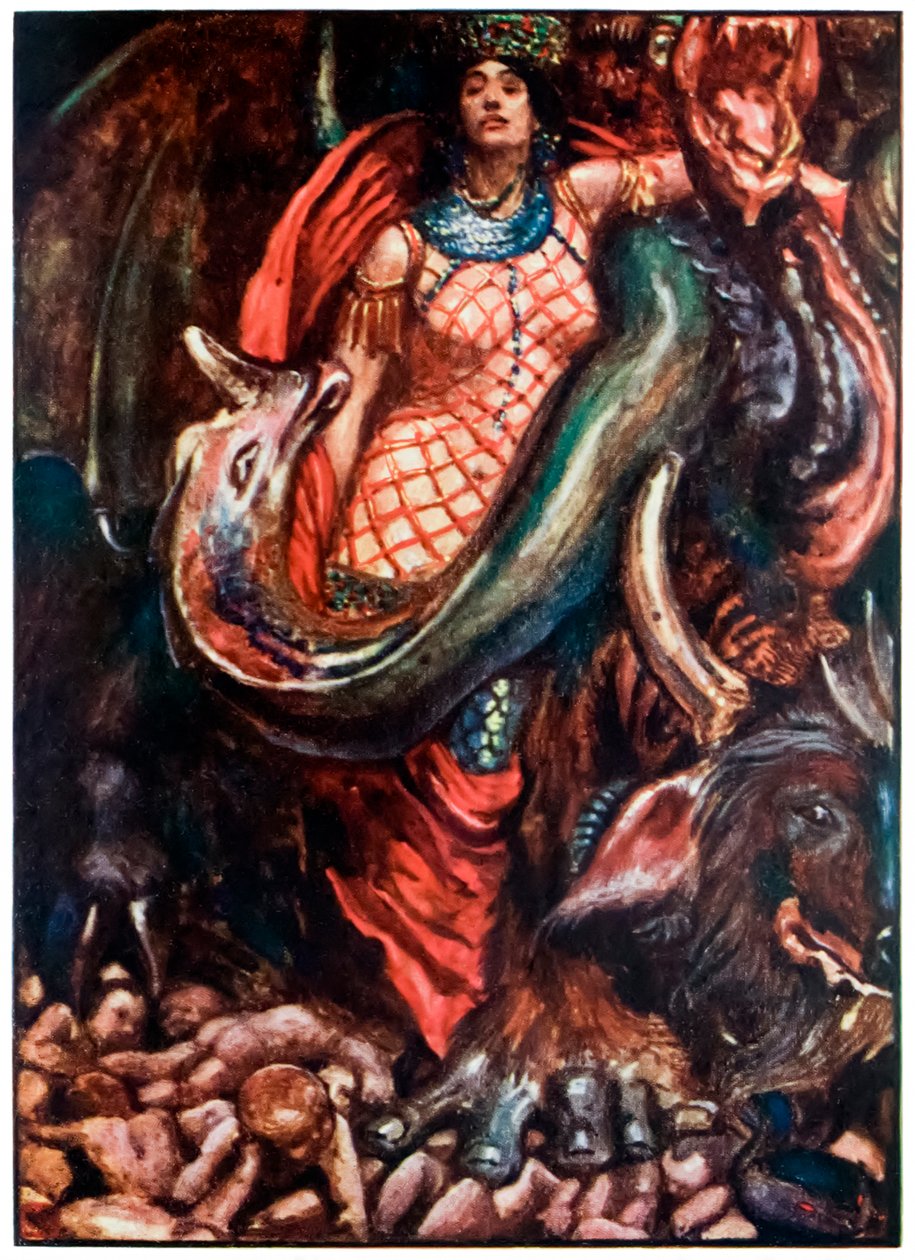 "Sin embargo, estaba gobernado por una mujer" de "El progreso del peregrino de este mundo, al que está por venir" de John Bunyan de John Byam Liston Shaw