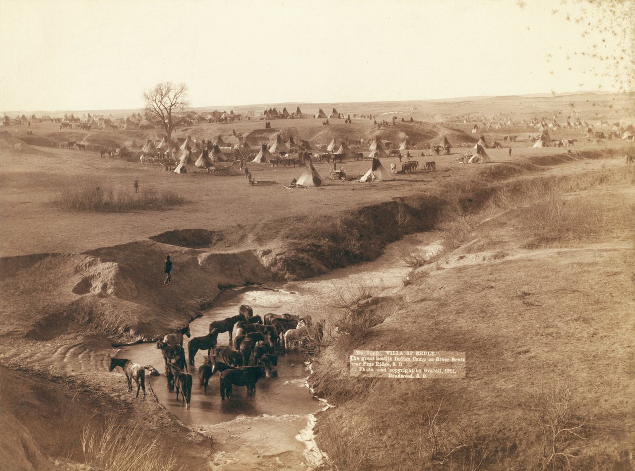 El gran campamento indio hostil en el río Brule cerca de Pine Ridge de John C. H. Grabill