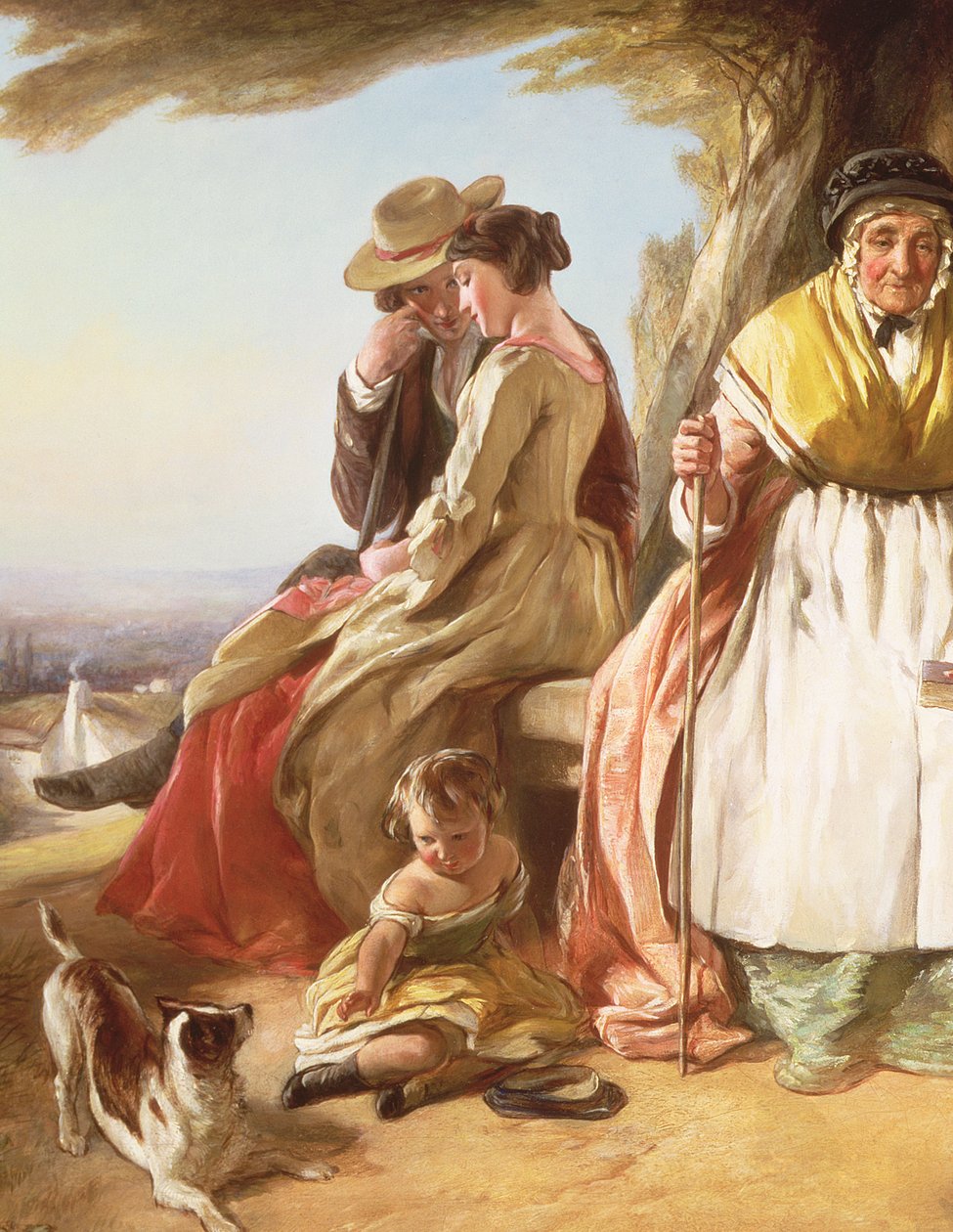 Juventud y vejez (detalle) de John Callcott Horsley