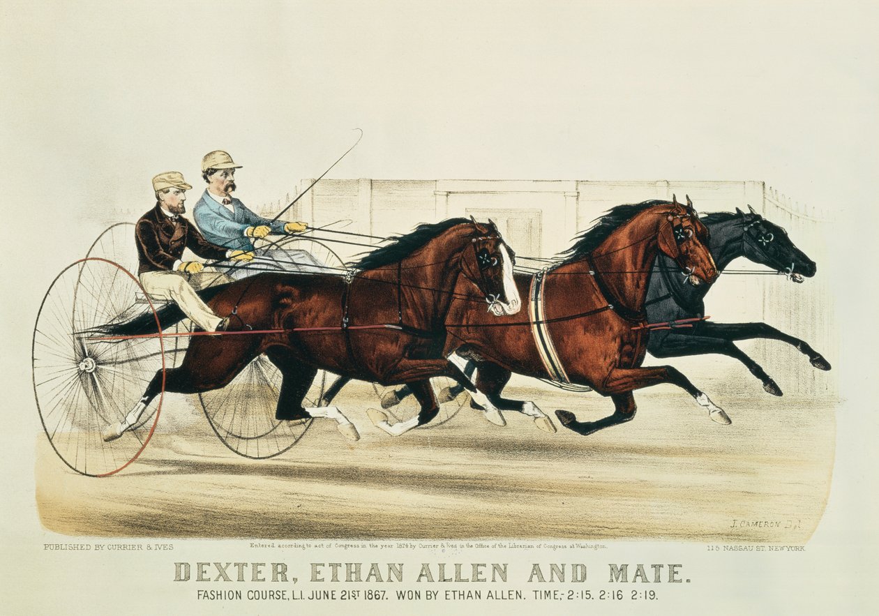 Dexter, Ethan Allen y Mate, publicado por Nathaniel Currier y James Merritt Ives, 1874 de John Cameron