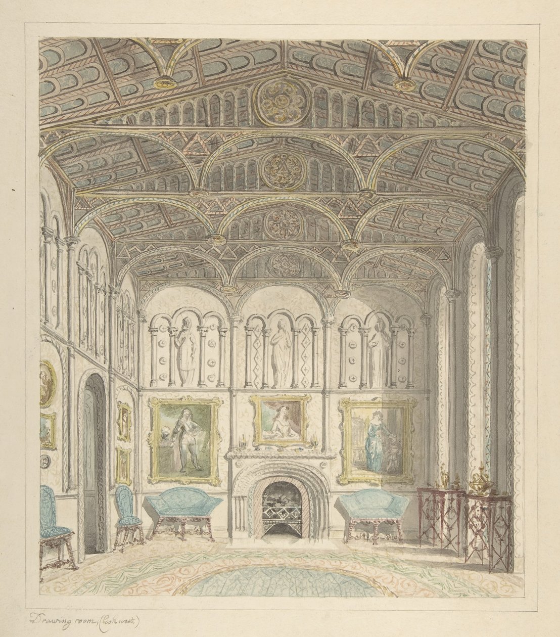 Sala de dibujo del Castillo de Lea, mirando al oeste de John Carter.