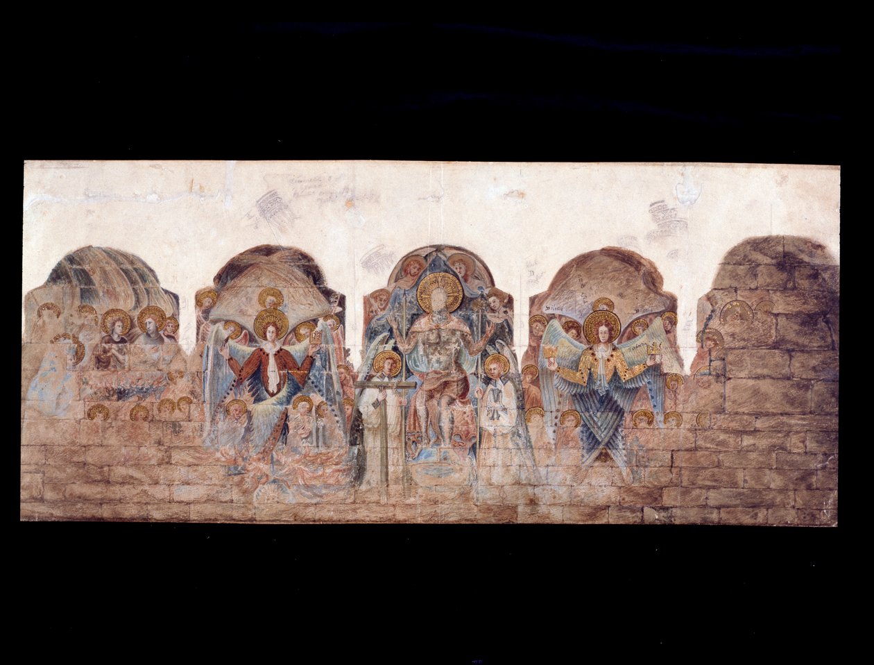 Estudio de las pinturas murales de la Sala Capitular (acuarela sobre papel) de John Carter