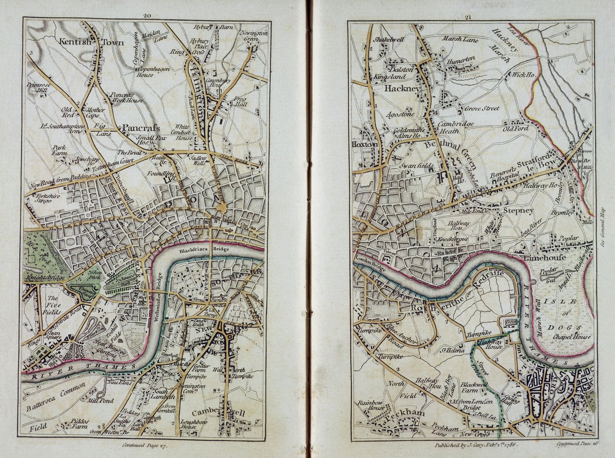 Mapa del este de Londres, placas 20-21, de 