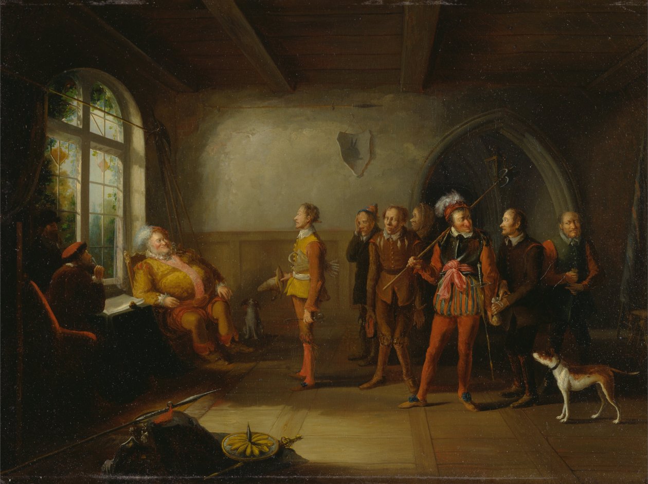 Falstaff y los reclutas, de "Enrique IV, Parte II" de John Cawse