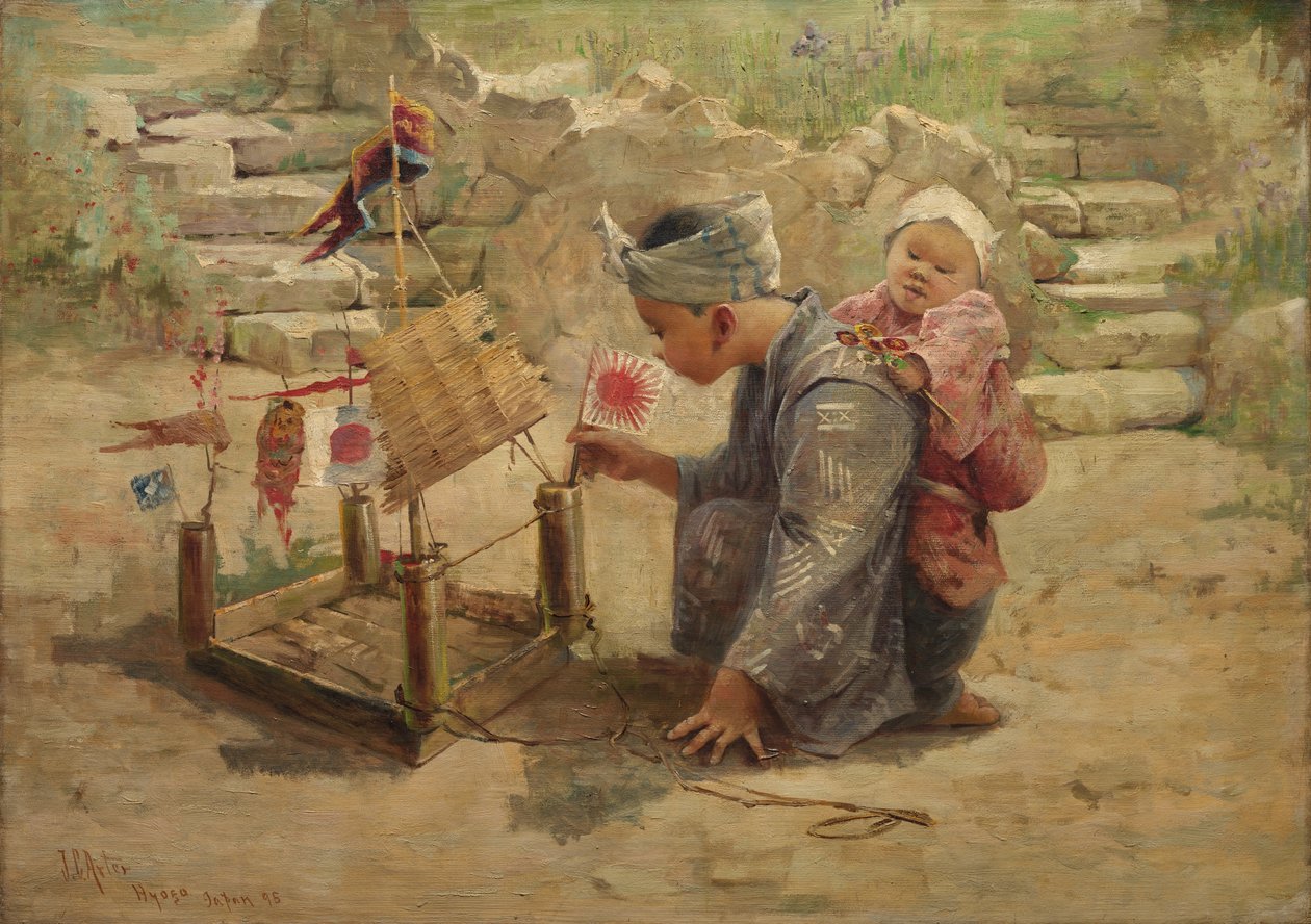Un niño japonés construye un hombre de guerra de John Charles Arter