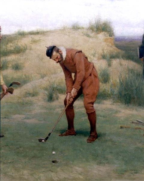 Durante el Tiempo de los Sermones, (detalle) del golfista, 1896 de John Charles Dollman