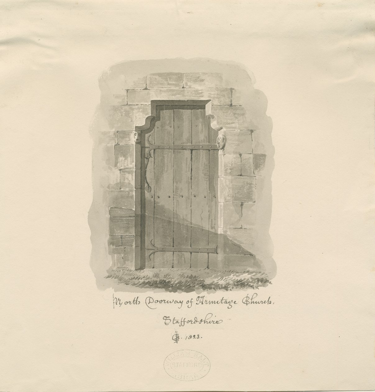 Iglesia de Armitage - Puerta Norte, 1823 de John Chessell Buckler