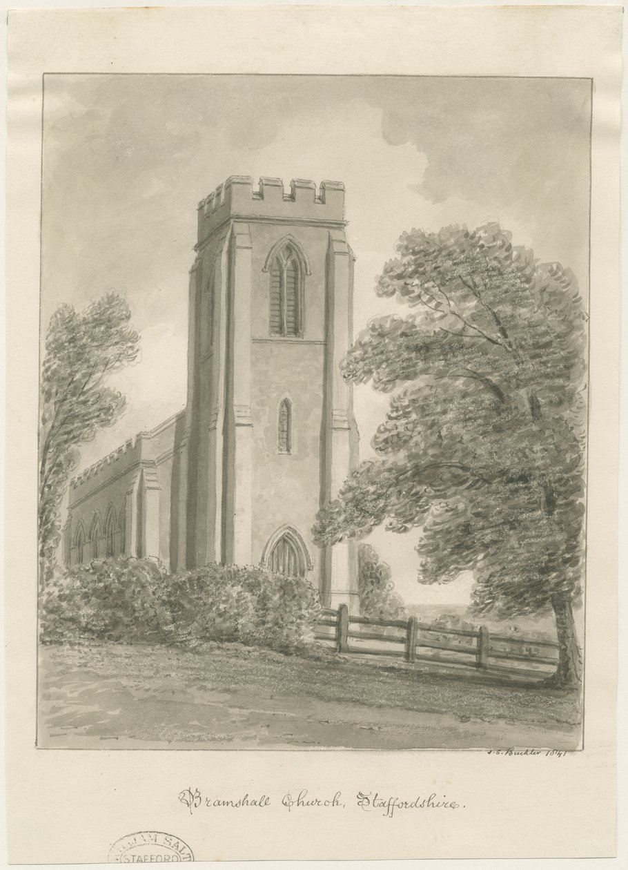 Iglesia de Bramshall de John Chessell Buckler
