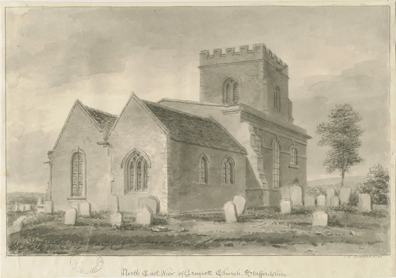 Iglesia de Draycott in the Moors de John Chessell Buckler