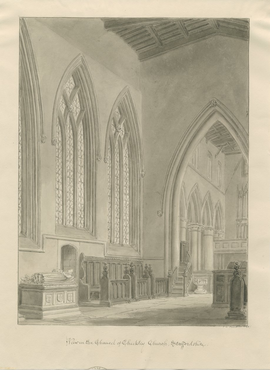 Interior de la Iglesia de Checkley de John Chessell Buckler