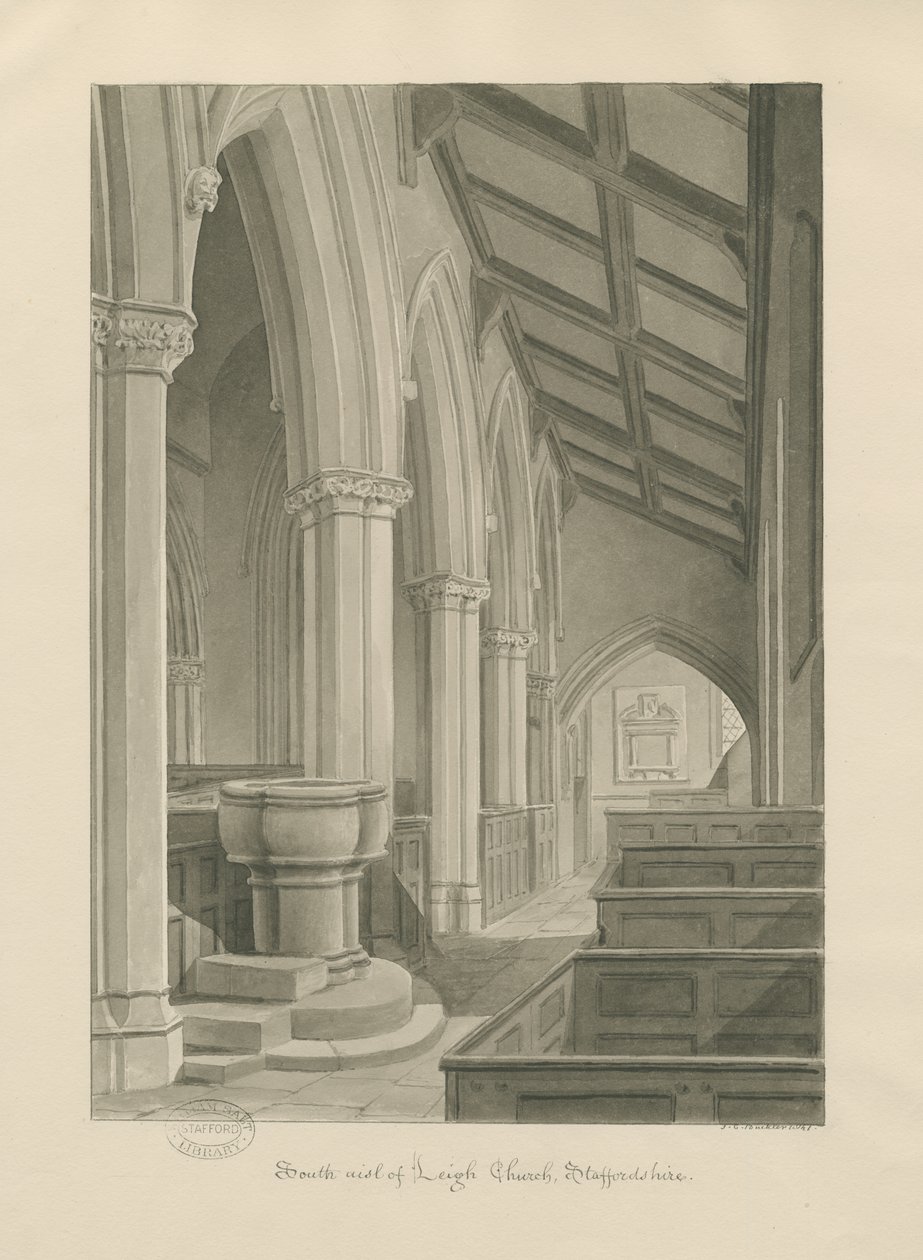 Interior de la Iglesia de Leigh de John Chessell Buckler