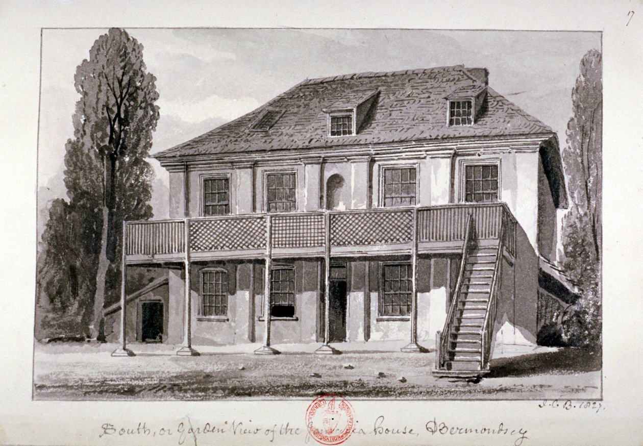 Casa Jamaica, Cherry Garden Street, Bermondsey, Londres de John Chessell Buckler
