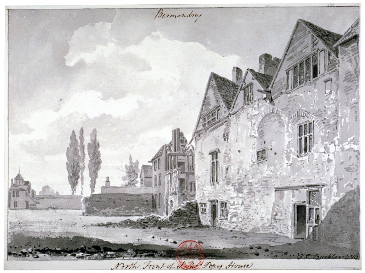 Frente norte de Bermondsey House, Londres, 1816 de John Chessell Buckler