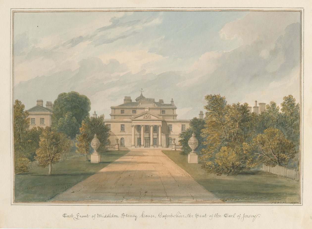 Oxfordshire - Casa Middleton Stoney, 1827 de John Chessell Buckler