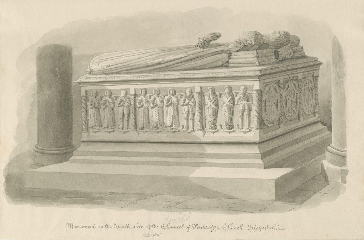 Iglesia de Penkridge - Tumba de Edward Littleton de John Chessell Buckler