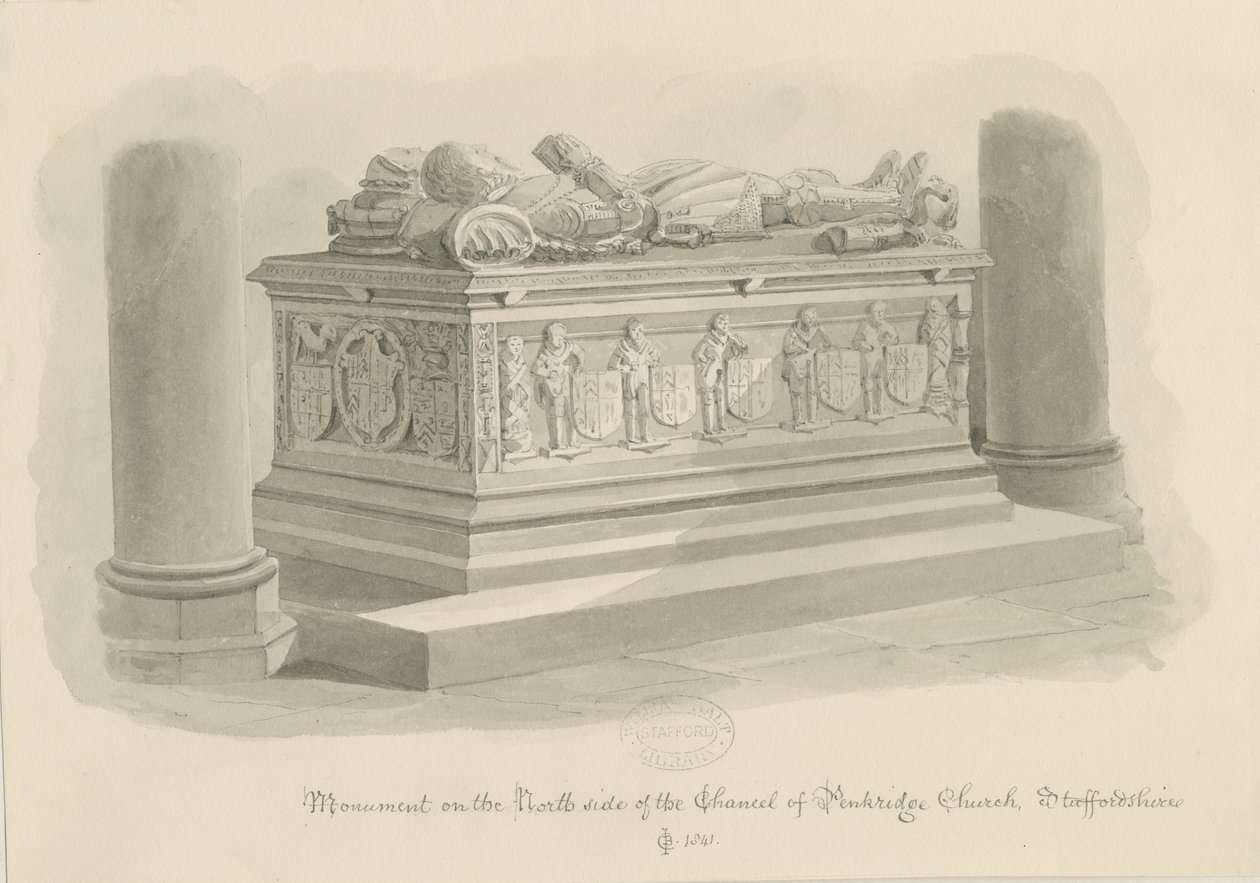 Iglesia de Penkridge - Tumba de Sir Edward Littleton de John Chessell Buckler