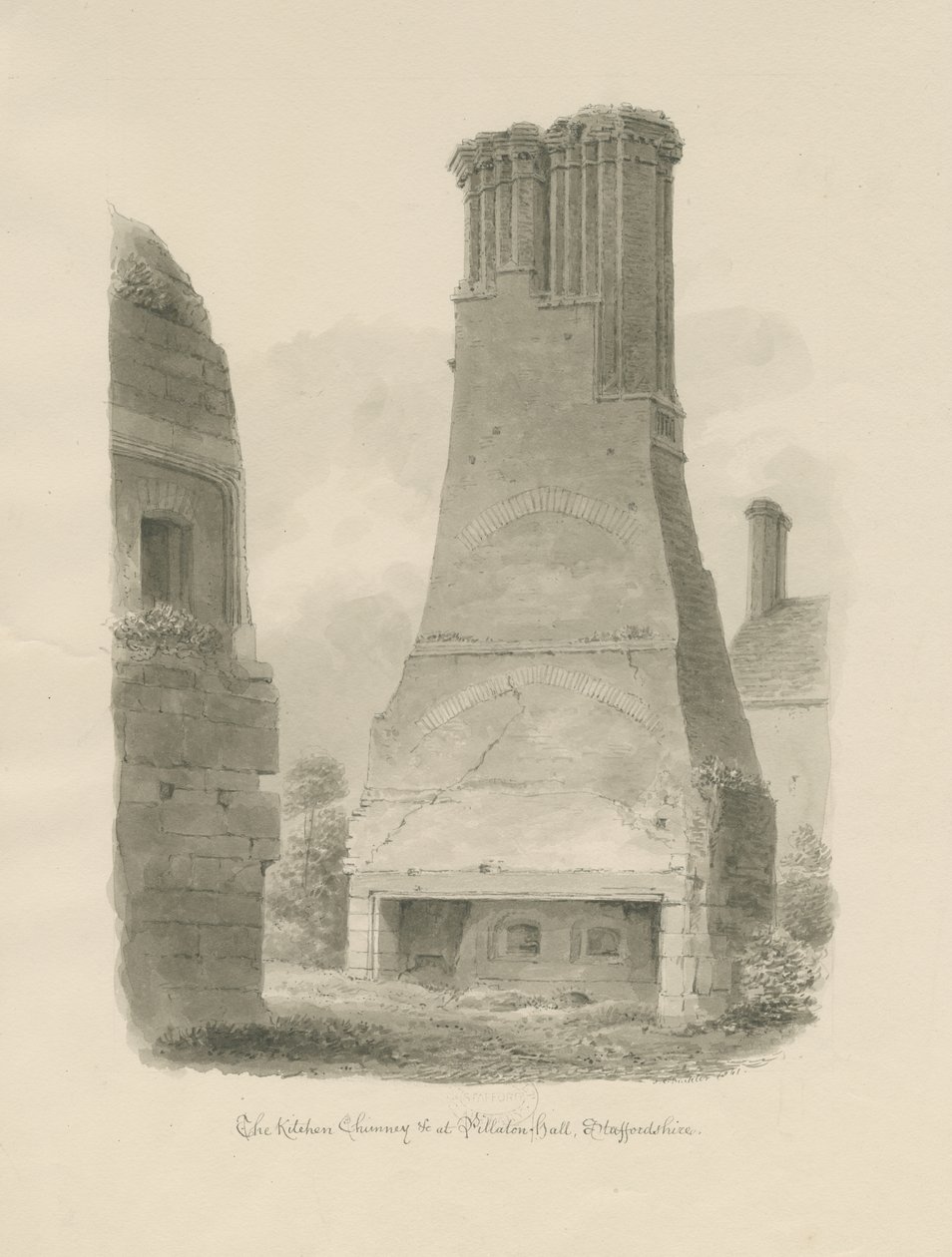 Pillaton Hall - Chimenea de la Cocina de John Chessell Buckler