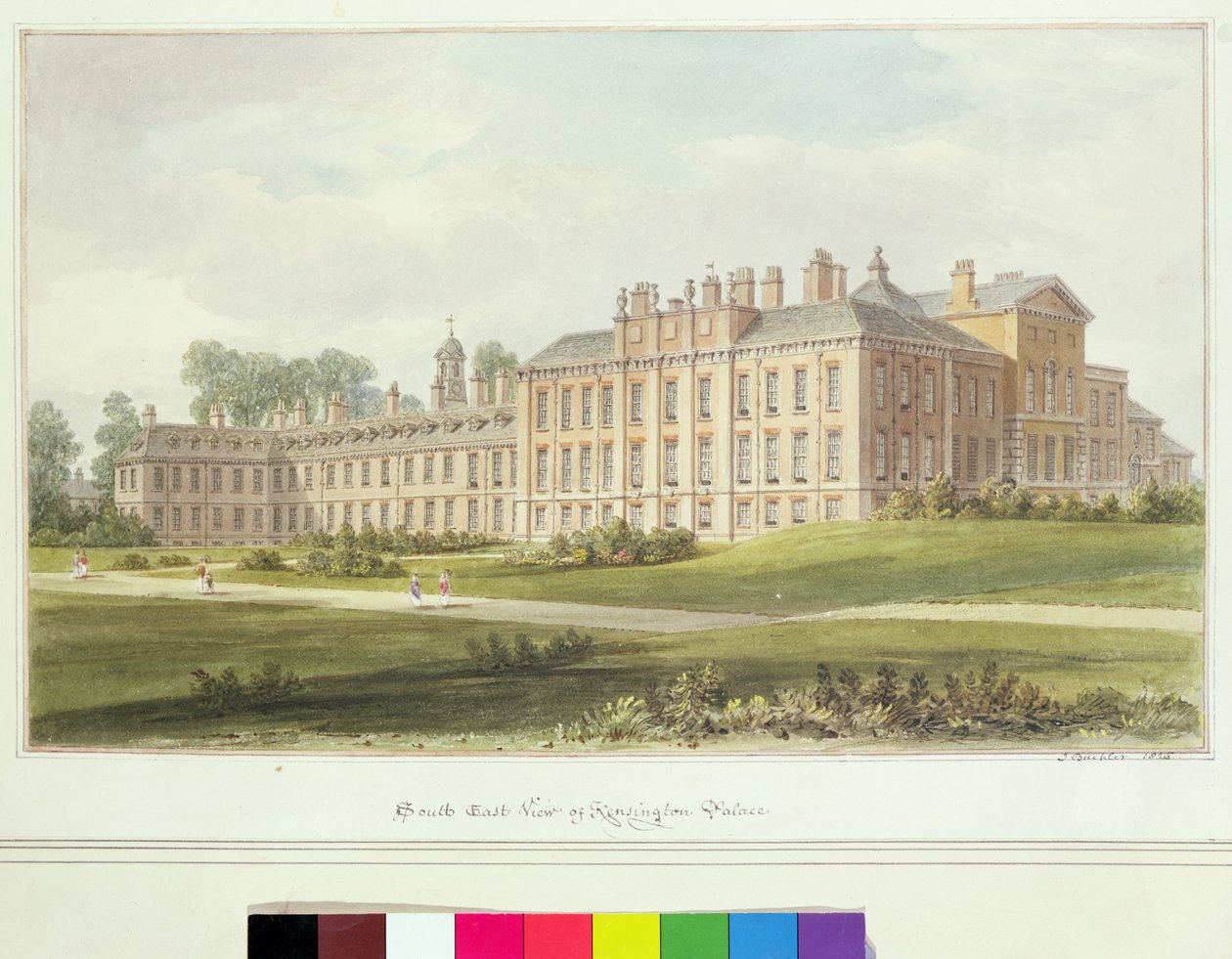 Vista sureste del Palacio de Kensington, 1826 de John Chessell Buckler