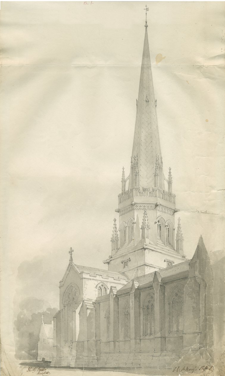 Iglesia de Santa María de Stafford de John Chessell Buckler