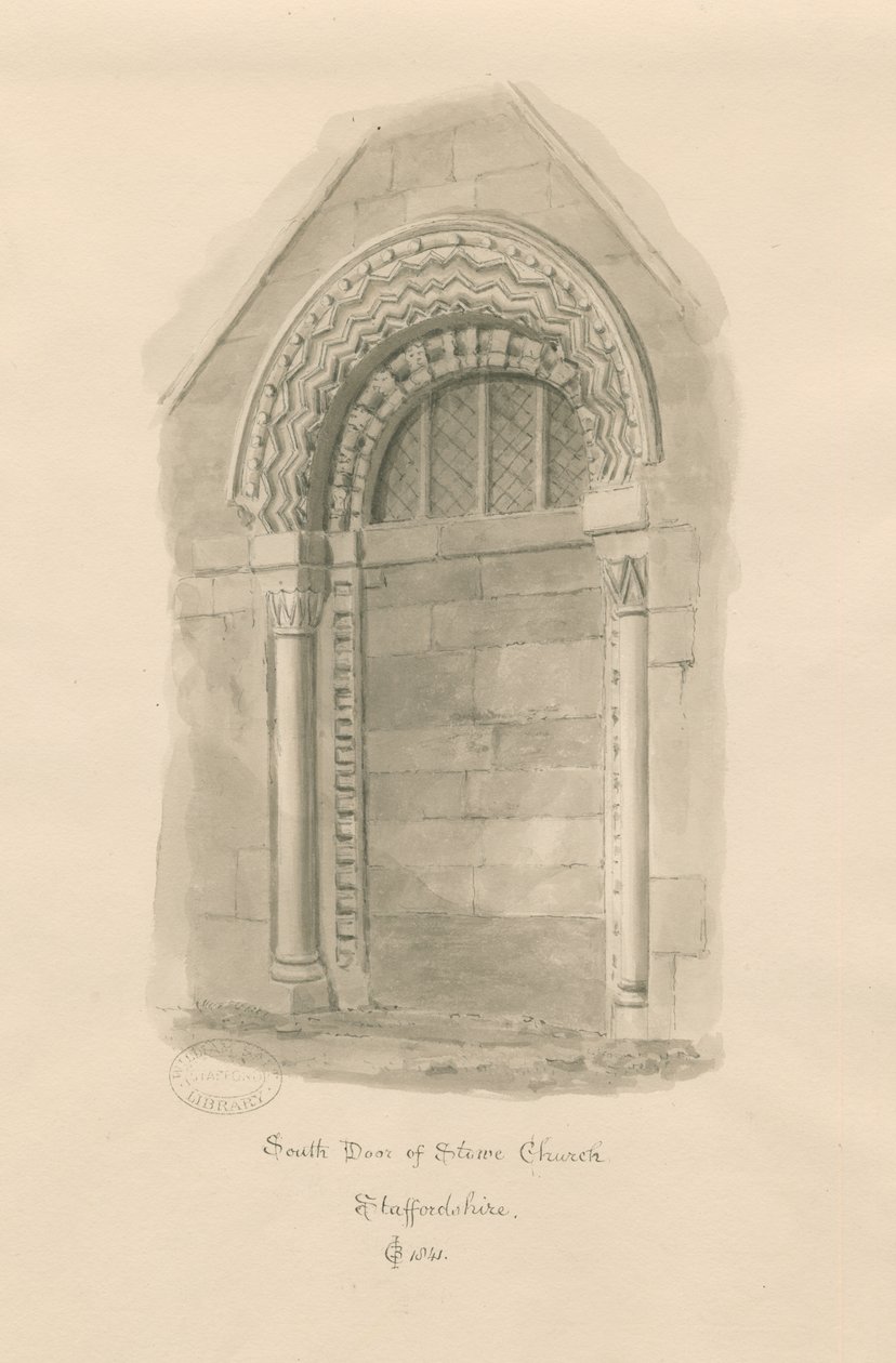 Iglesia de Stowe - Puerta Sur de John Chessell Buckler