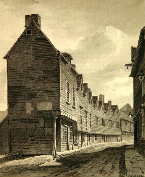Vista de la locura en Dockhead, Bermondsey de John Chessell Buckler