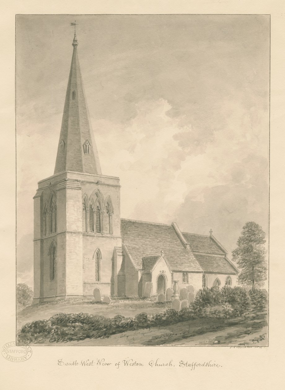 Iglesia de Weston-on-Trent de John Chessell Buckler