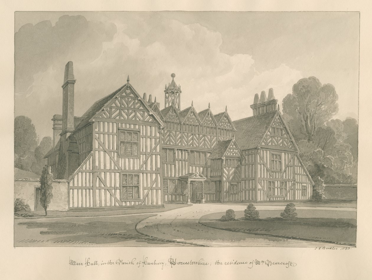 Worcestershire - Hanbury - Meer Hall de John Chessell Buckler