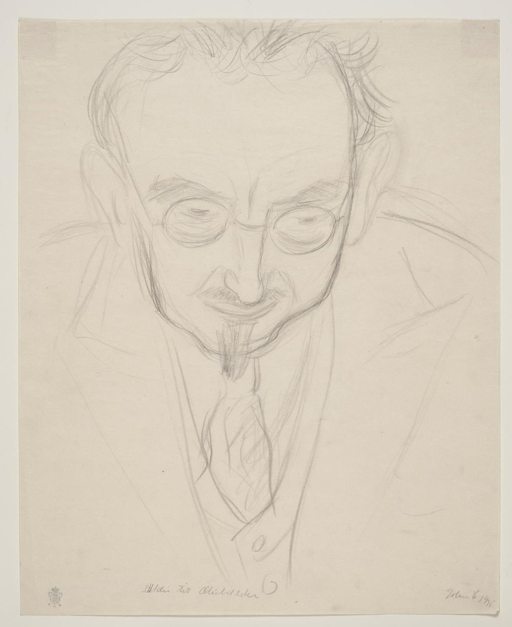 El geógrafo, Profesor G. Hatt. Retrato de busto de frente de John Christensen