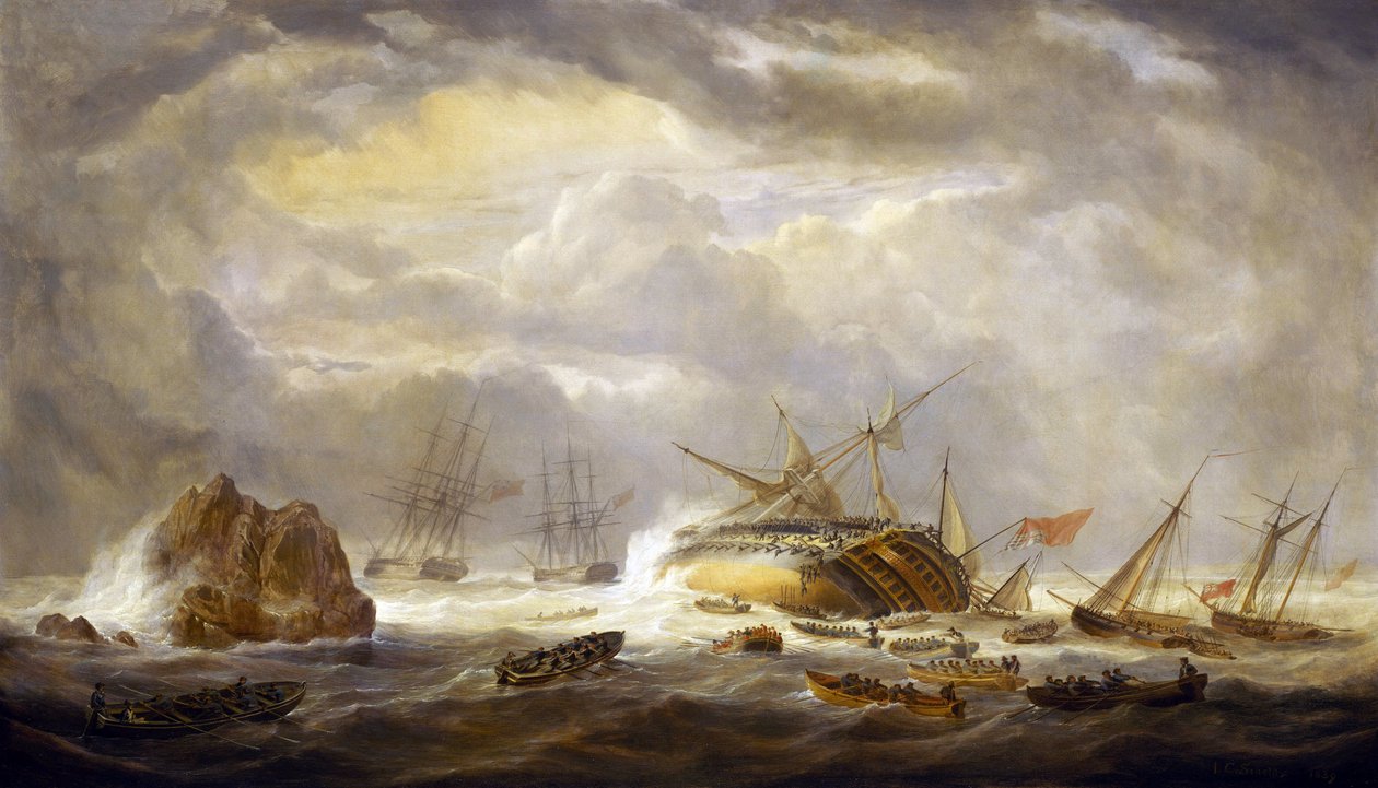 Guerras napoleónicas (1803-1815): la pérdida del "Magnífico", 25 de marzo de John Christian Schetky