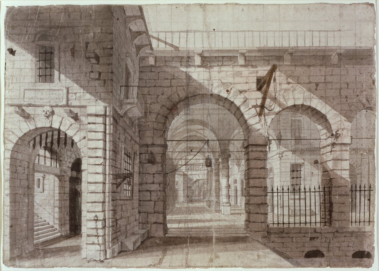 Patio de la prisión de Newgate de John Claude Nattes