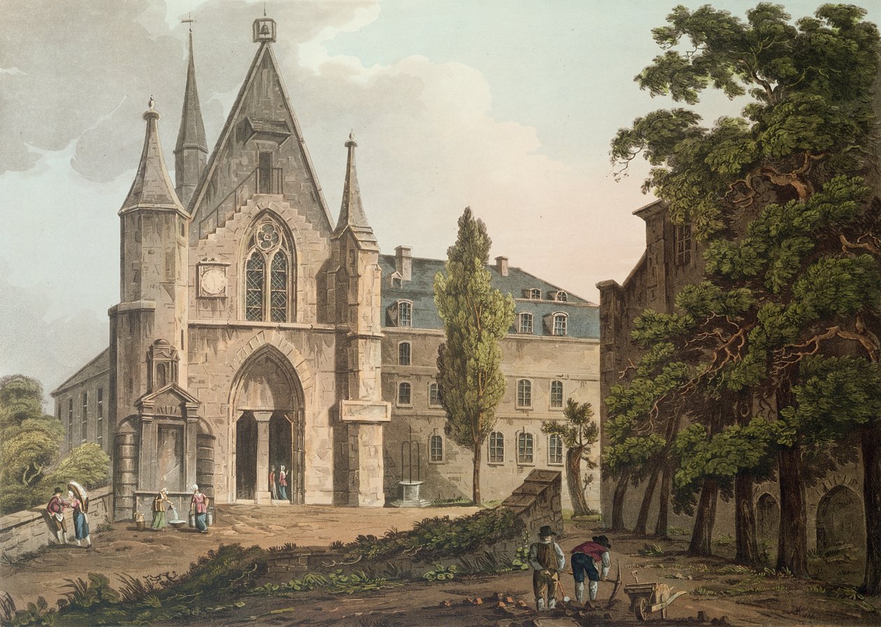 El Colegio de Navarra en París, grabado por I. Hill, 1809 de John Claude Nattes