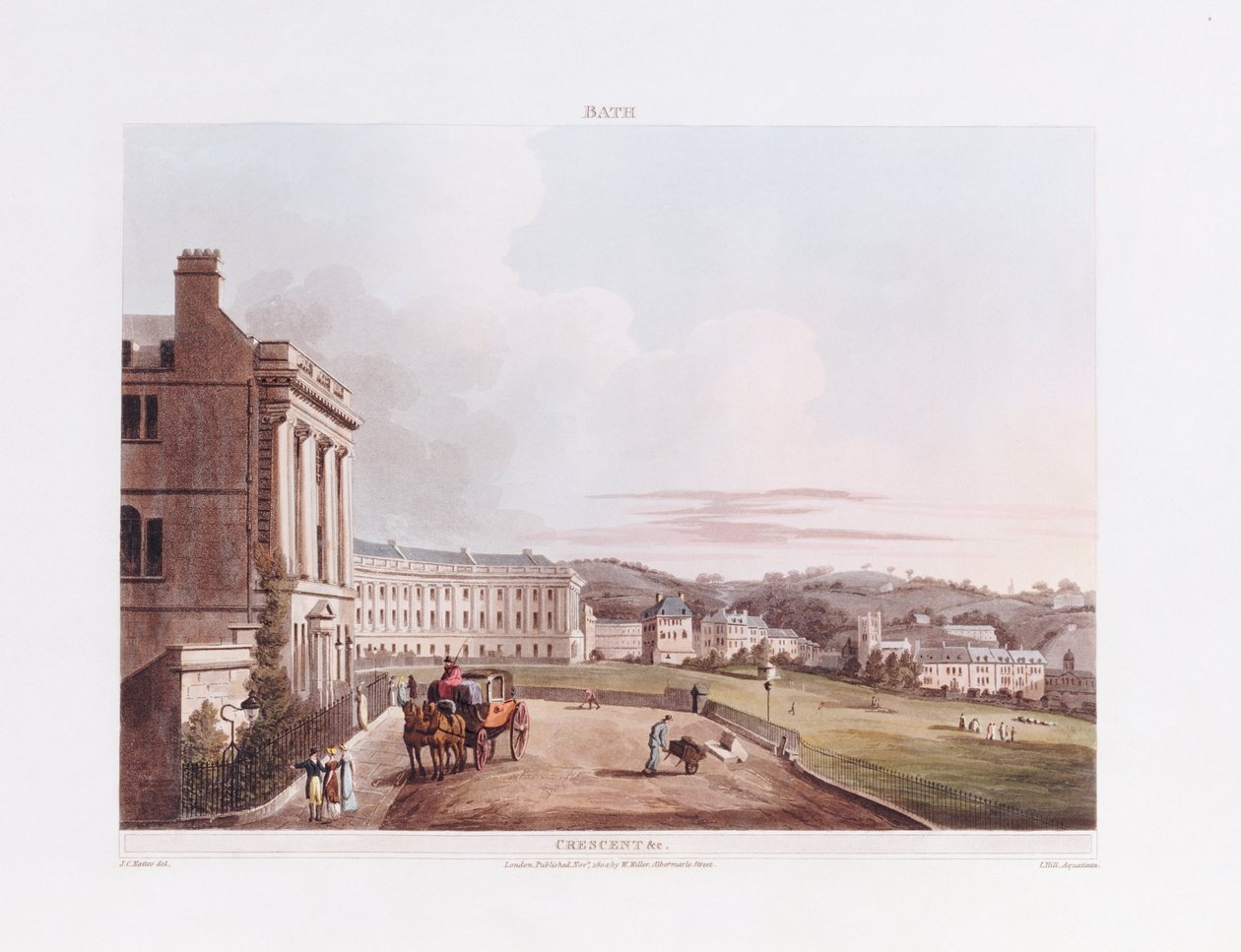 El Creciente, de "Bath Illustrated by a Series of Views", 1806 de John Claude Nattes