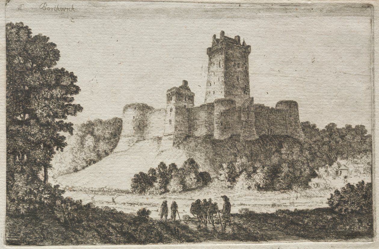 Borthwick Castle from the East de John Clerk of Eldin