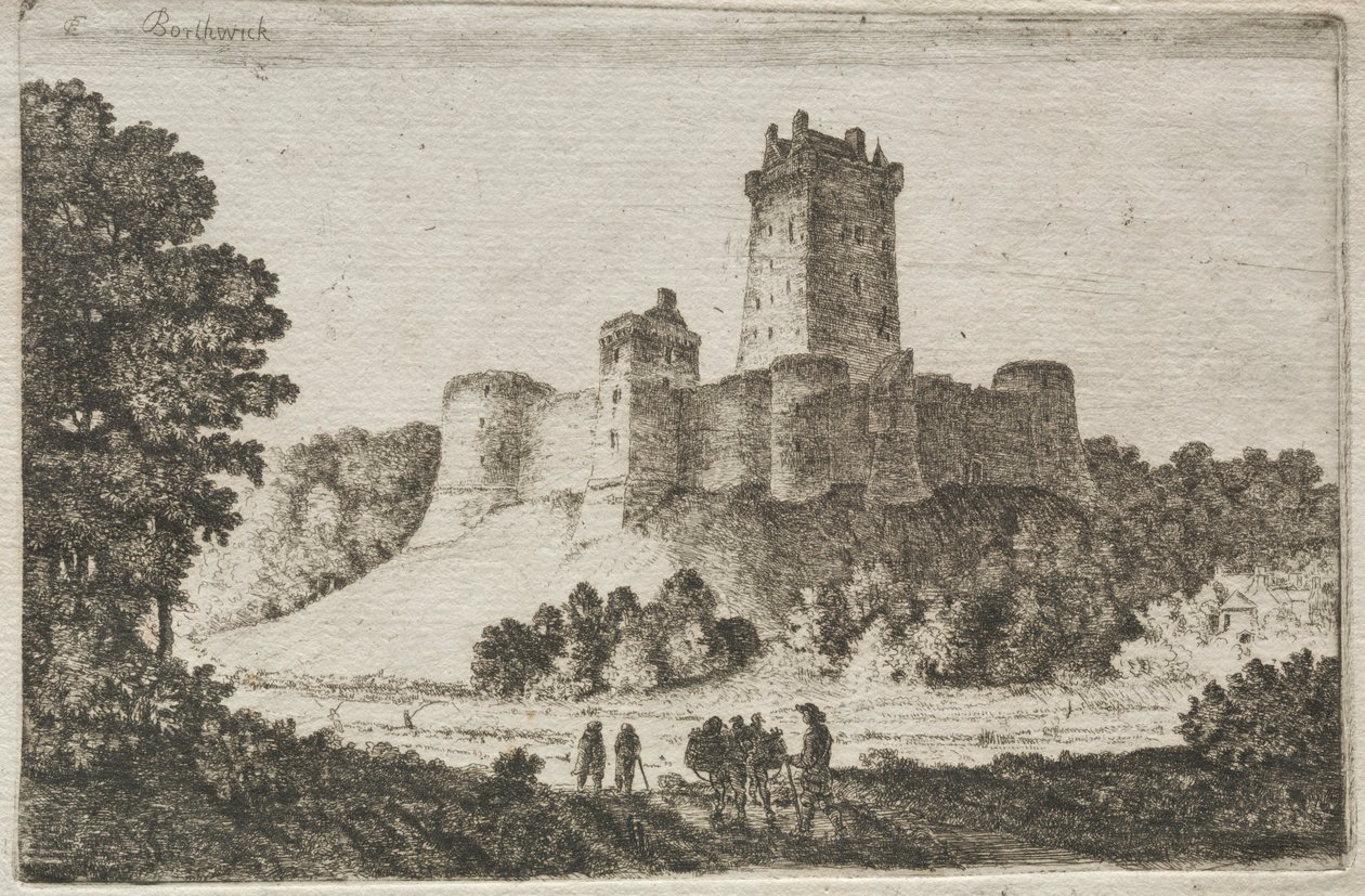 Castillo de Borthwick desde el Este de John Clerk of Eldin