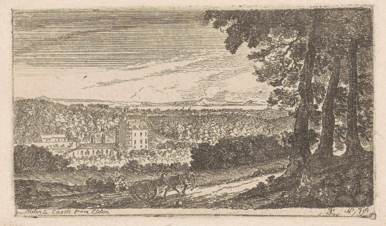 Castillo de Melville desde Eldin de John Clerk, of Eldin