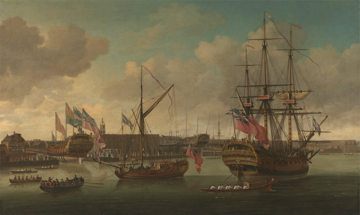 Lanzamiento en Deptford de John Cleveley the elder