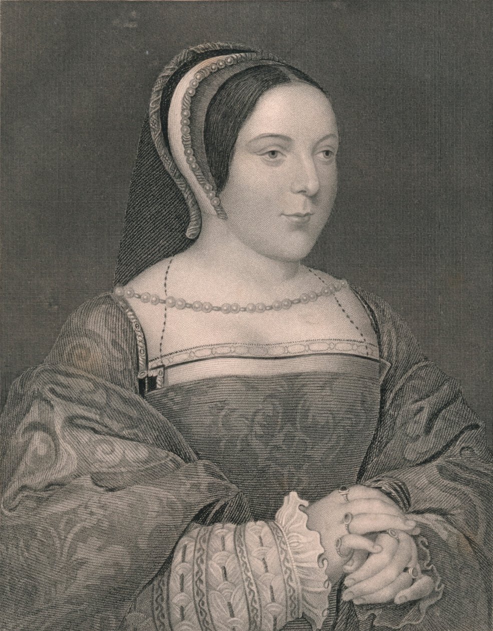 Margarita Tudor. Reina de Escocia, c1525, principios-mediados del siglo XIX de John Cochran