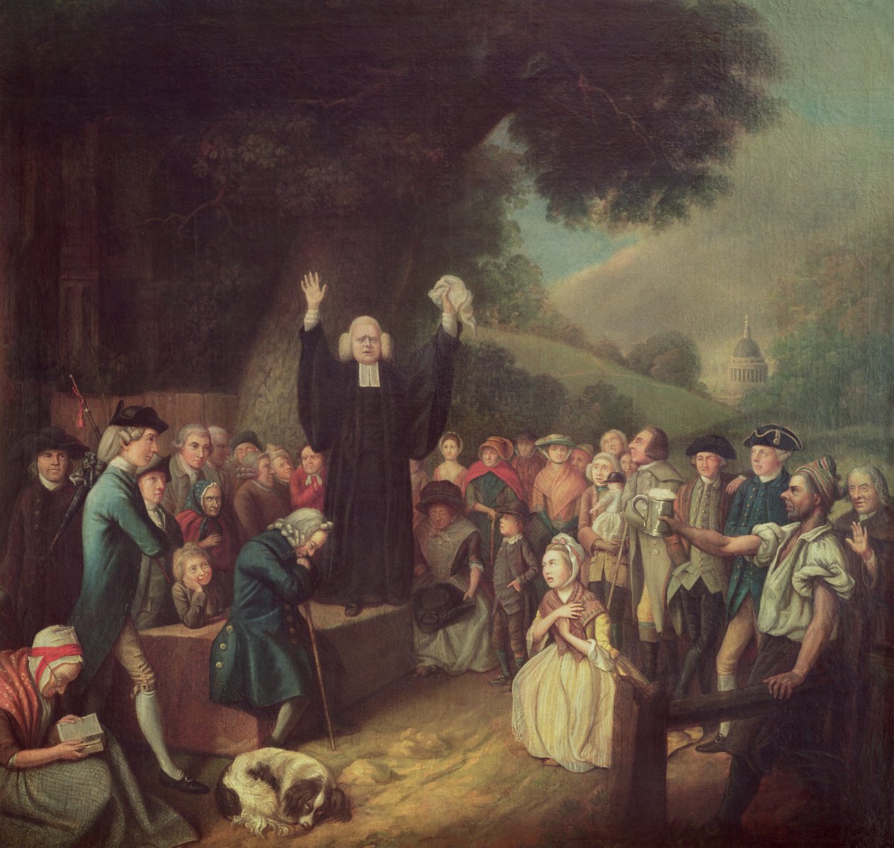George Whitefield predicando de John Collet
