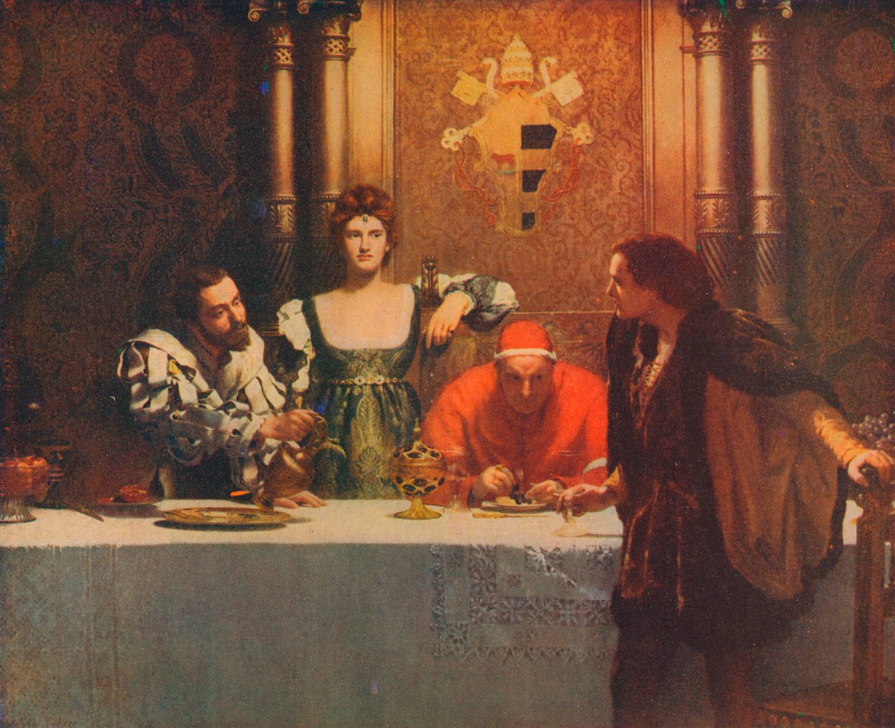 Una copa de vino con César Borgia, 1893, 1914 de John Collier